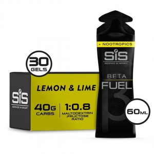SiS Beta Fuel+ Nootropics Energy Gel Lemon Lime 60ml - Pack 30
