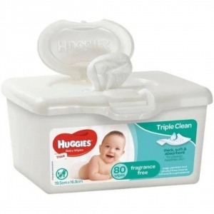 Huggies Wipes 80 Tub Unscented