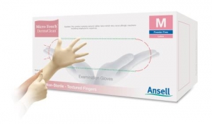 Ansell Microtouch Dermaclean Latex Powder Free Gloves - Box 100