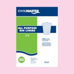 Kwikmaster All Purpose Garbage Bags Back 72L - Carton of 500