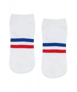 Pilates Socks Classic Low-Rise Grip Socks - Retro Stripes