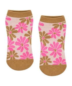 Classic Low Rise Grip Socks Retro Floral