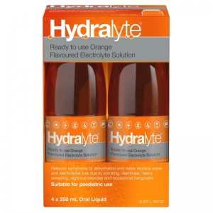 Hydralyte Liquid 4 x 250ml (HLLOR250 - Orange)