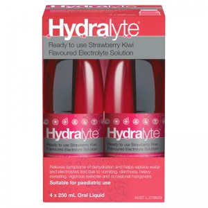 Hydralyte Liquid 4 x 250ml (HLLSK250 - Strawberry/Kiwi)