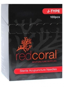 Red Coral J Type Acupuncture Needles - Pack 100